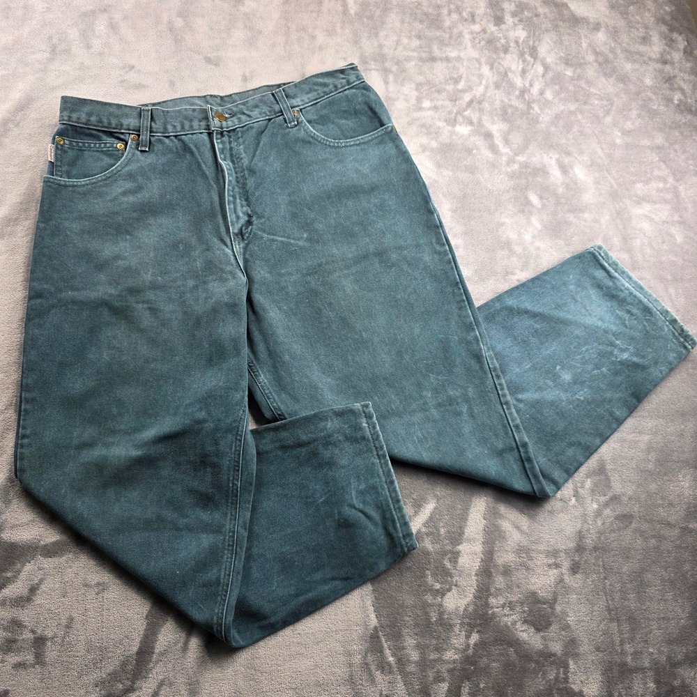 Carhartt Jeans 38x30 Green Mens Relaxed Fit Cotton Denim Work Dungarees USA Made
